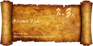Kozma Zia névjegykártya